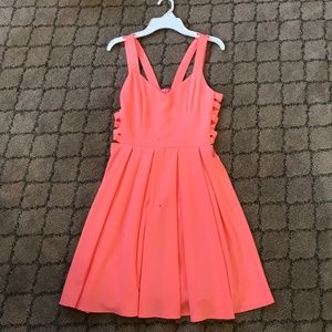 Peach Side Cutout Dress